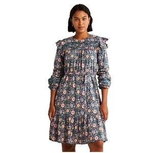 Boden Floral Midi Dress - Blue and Pink